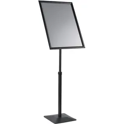 Infoständer A2 PREMIUM höhenverstellbar mit Klapprahmen schwarz, Aluminium, Metall, Kunststoff