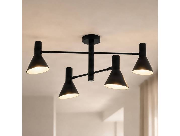 Deckenleuchte Milia NOLA, dimmbar, schwarz, für Wohn- / Esszimmer, Metall