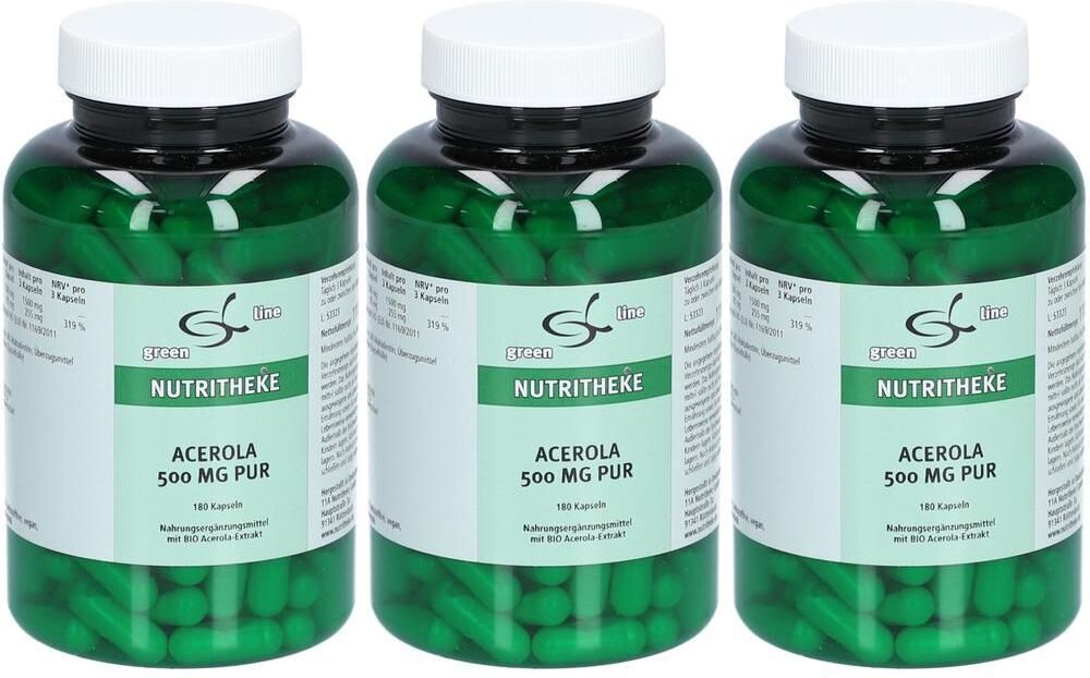 Nutritheke Acerola 500Mg PUR Bio x3 3x180 St Kapseln