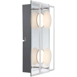 LED Wand Leuchte Glas Schlaf Zimmer Beleuchtung Chrom Bad Lampe Globo 49228-2