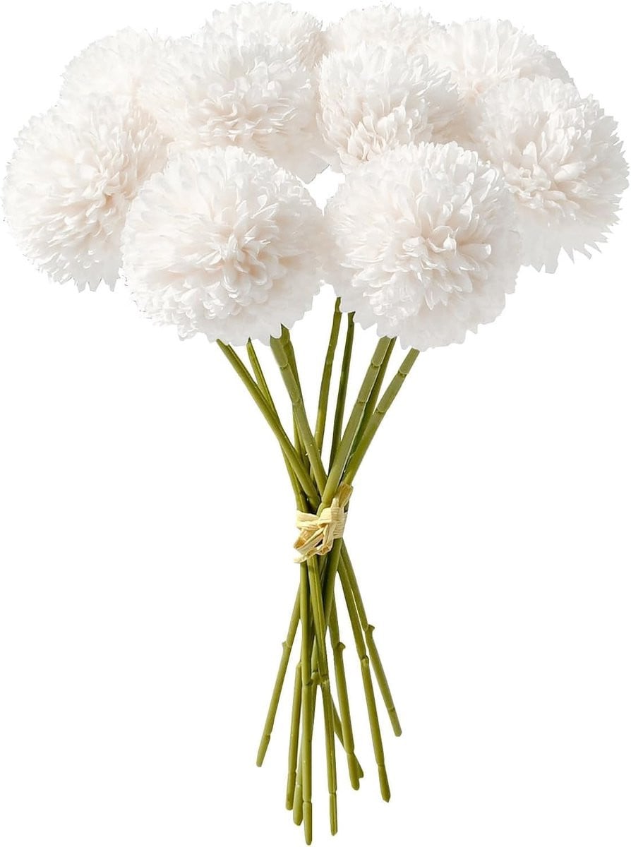 Dailygoods Kunsthortensia Realistische Zijden Bloemen Set van 12 Stuks