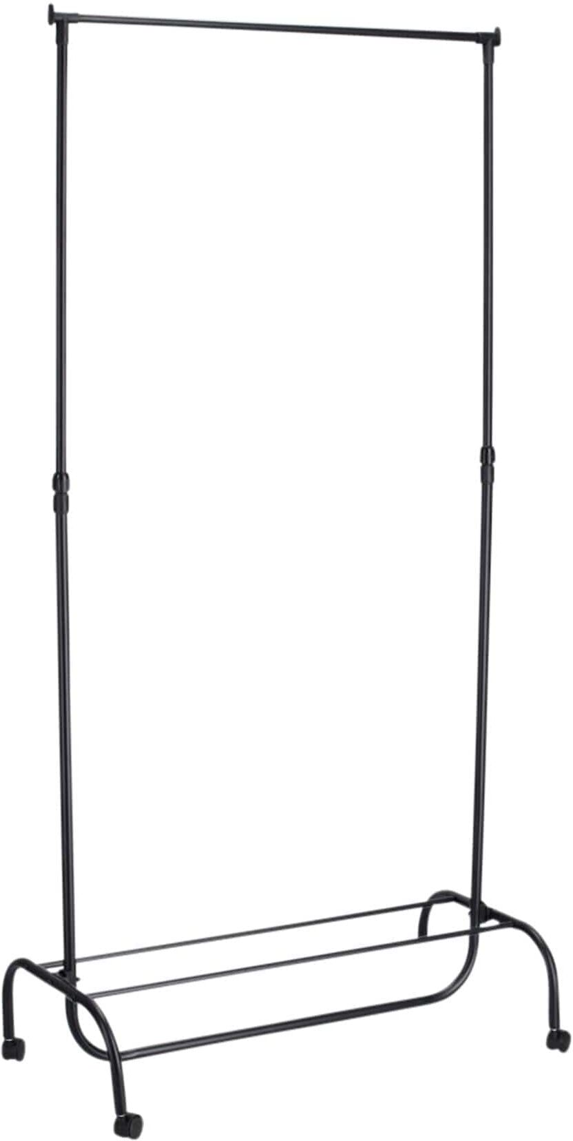 Garderobenständer ZELLER PRESENT "86 x 43 x 108-175 cm, Schwarz", schwarz, B:86cm H:175cm T:43cm, Kunststoff, Metall, Garderobenständer, Garderobenständer schwarz Einheitsgröße