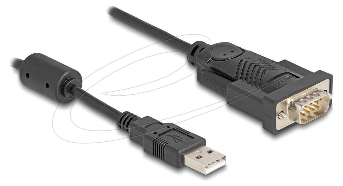 Delock 64276 USB 2.0 A naar 1x Seriële DB9 RS-232 Adapter, 0,25m