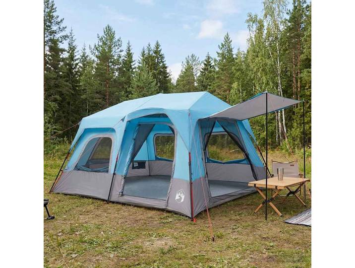 vidaXL Sofort Zelt 8 Personen Blau 185T Polyester mit PU-Beschichtung