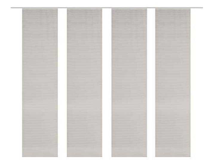 VISION S 4er-Set Schiebegardine ROM halbtransparent Bambusoptik 260x60 cm, Farbe:grau