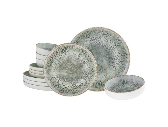 Creatable Tafelservice, Hellgrau, Keramik, 12-teilig, Geschirr, Geschirrsets, Tafelservice