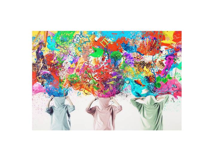 Tableau déco Brain Explosions I Plaque en mousse rigide Forex Multicolore 75 x 50cm