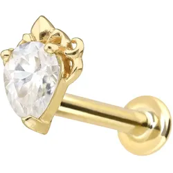 14 Karat Gold Labret mit Innengewinde MOISSANIT-TROPFEN