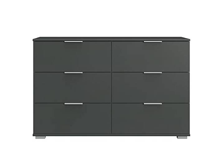 Schlafzimmer Kommode mit 6 Schubladen in graphit, B/H/T ca. 130/83/41 cm