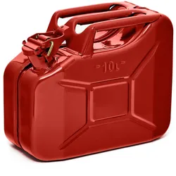 BW® Kraftstoffkanister Metall Benzinkanister 10 Liter - Rot - RAL 3000 - TÜV-geprüft und UN-Zulassung - Made in Europe