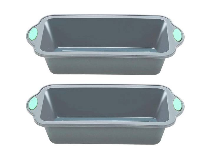 Brotbackform 2er-Set Silikon Antihaft 22,9 cm, Grau, Kunststoff, 12.7x5.1x30.5 cm, Backen & Backzubehör, Backformen, Kastenformen