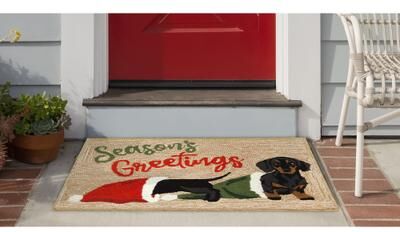 Lush Decor Frontporch Dachsund Greetings Indoor/Outdoor Rug
