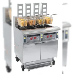 Elektrische friteuse met automatische  lifter en filtratiee 4 x 12 liter 17+17kW CFPRAF124 Casselin