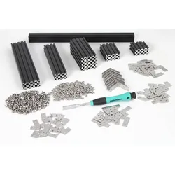 MakerBeam Starter Kit Regular, 10x10mm Profile schwarz, 50 Profile, 60 Winkel, Schrauben, Box