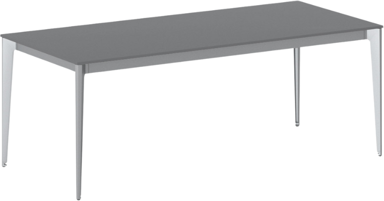 B2B Partner Bürotisch PRIMO ACTION 200x90 cm, graues Metallgestell, Graphit
