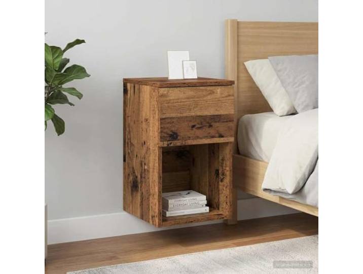 YUTAASU Bettschrank 2 STK Altholz 29x31,5x49 cm Holzwerkstoff Kompakt, Stabil, Pflegeleicht, Vielseitig, Montage Erforderlich