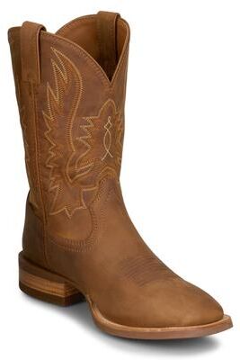 "Justin Boots Outlaw 11"" Wide Square Toe - Mens 11 Brown Boot D"