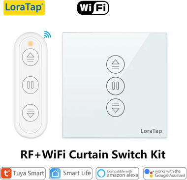 Inspire Curations Tuya WiFi Roller Shutter Curtain Switch Smart Motorized Blinds Controller With Remote, Timer & Voice Control kit 1