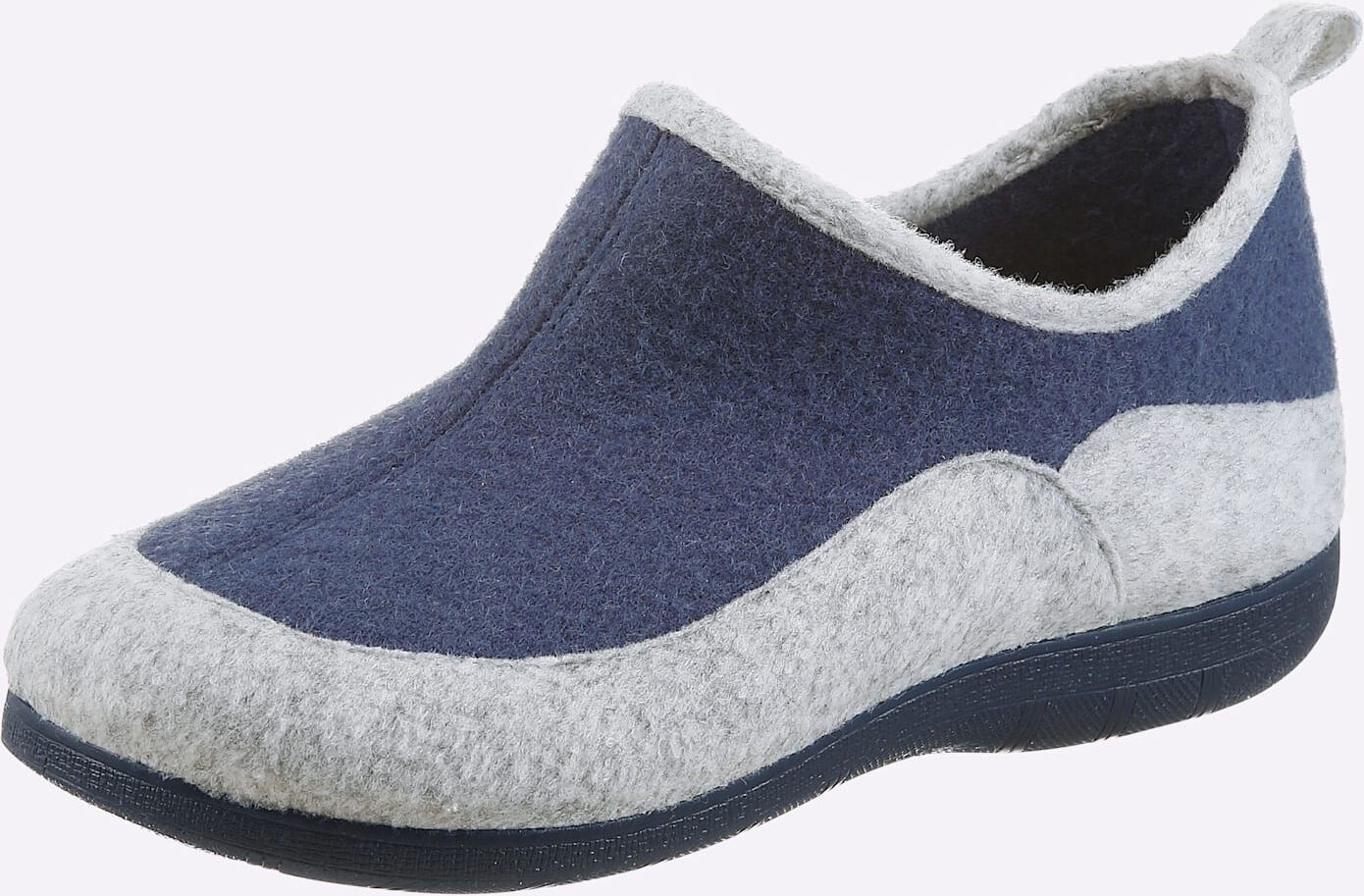 Hausschuh WALDLÄUFER, Damen, Gr. 37, blau (bleu), Filz, Schuhe Hausschuh