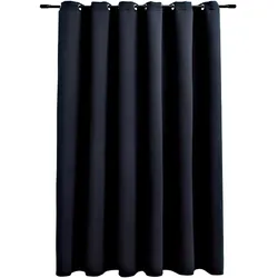 vidaXL Verdunkelungsvorhang mit Metallösen Schwarz 290 x 245 cm