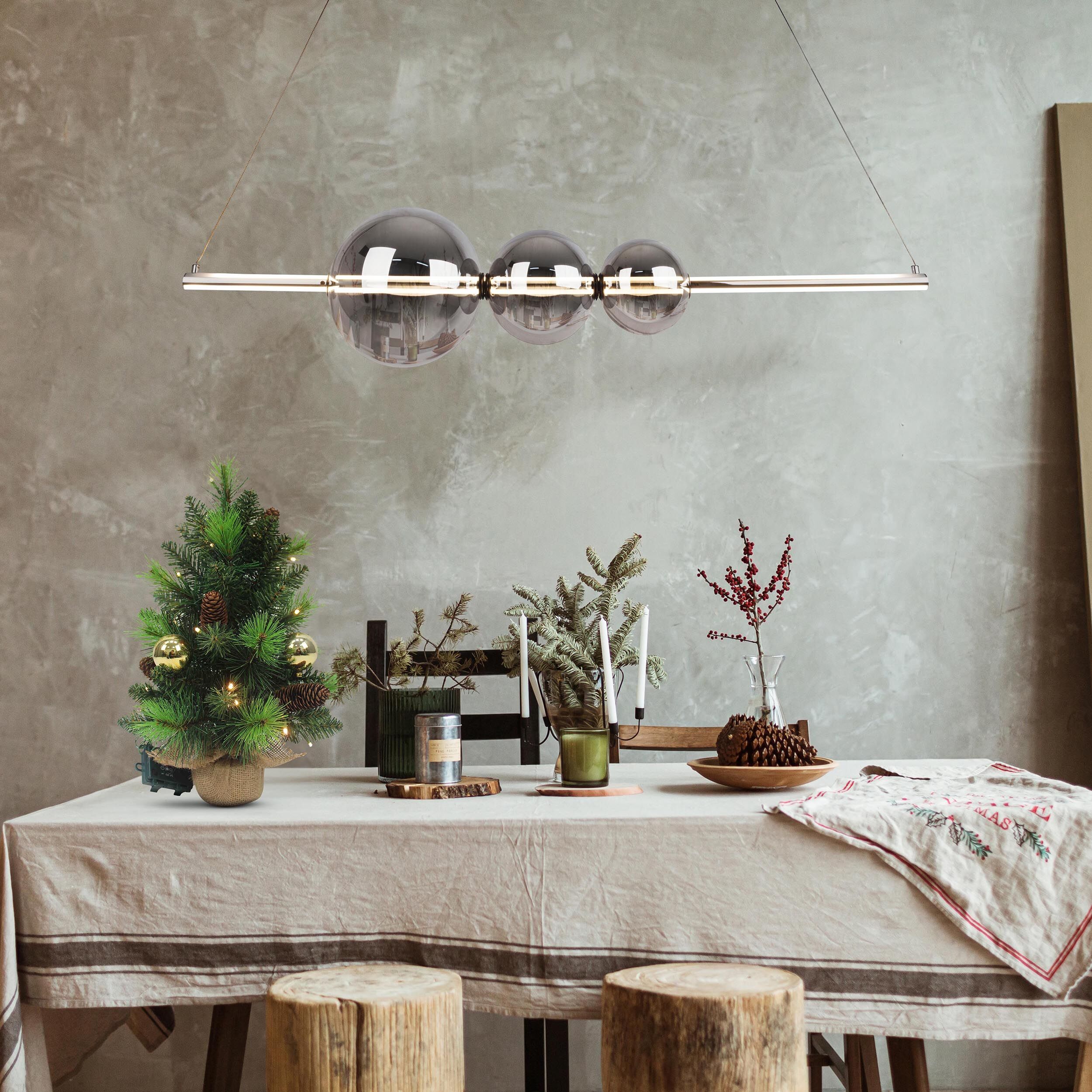 NÄVE LED Pendelleuchte "NOVA", grau (chrom, smoky), H: 150cm, 1 Stk., Leuchten, Dimmbar, LED Pendelleuchte