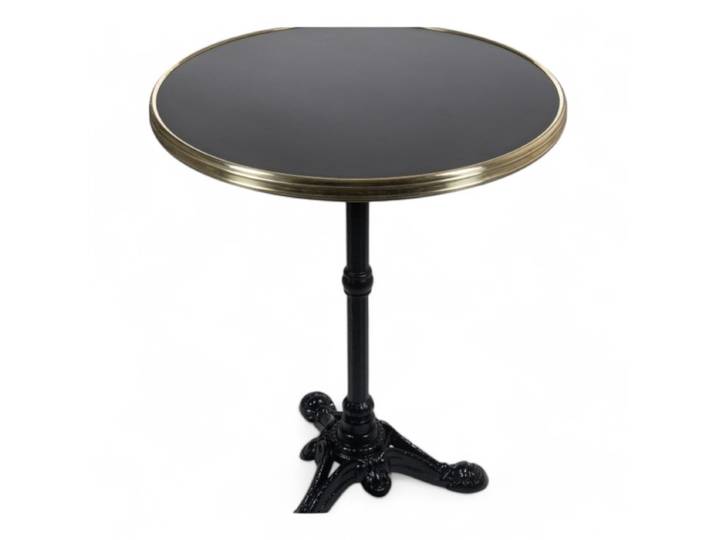 Table de terrasse MONCEAU - Noir - cerclage laiton