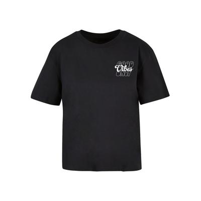 T-Shirt MISS TEE "Miss Tee Good Vibes Wording Tee", Damen, Gr. 3XL, schwarz, 100% Baumwolle, bedruckt, oversize, Rundhals, Shirts T-Shirt