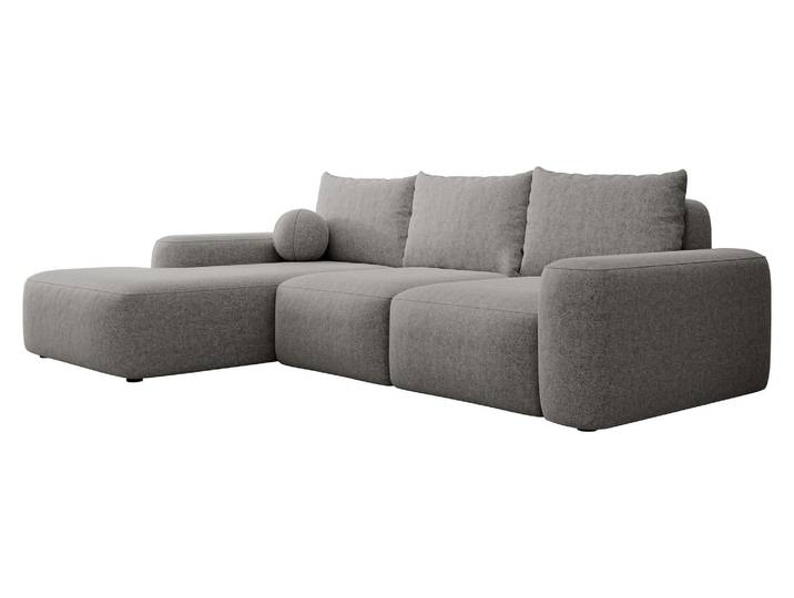 Selsey Carnos - Ecksofa mit Schlaffunktion, Balancekissen, Chenillebezug, Dunkelgrau, linksseitig