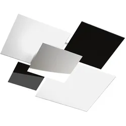 Top light Moderne Deckenleuchte 1088/90-NE Weißes und schwarzes Glas 4xE27