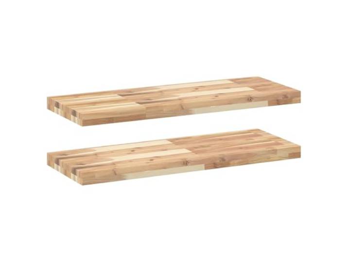 LASWWQMRF Schweberegale 2 STK 80x30x4 cm Massivholz Akazie Unbehandelt Vielseitiges Wandboard Set aus naturbelassenem Holz für Wohnzimmer, Küche und Bad. Flexibel gestaltbare Deko Wandablage.