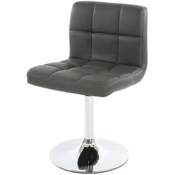 Décoshop26 - Esszimmer-/Küchen-/Bürostuhl ohne Rollen grauer Kunststoffbezug Chromfuß 04_0002300