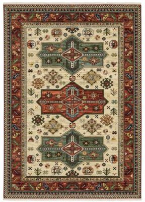 Style Haven Leander Tribal Medallion Red/ Multi Fringed Wool Blend Rug-