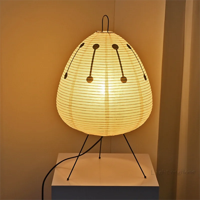 GlowBake Japanese Akari Wabi sabi Table Lamp: Printed Rice Paper Rice Paper Lamp