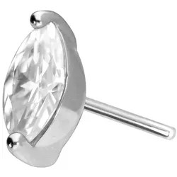 14 Karat Gold Aufsatz mit Titan Push Pin MOISSANIT-OVAL