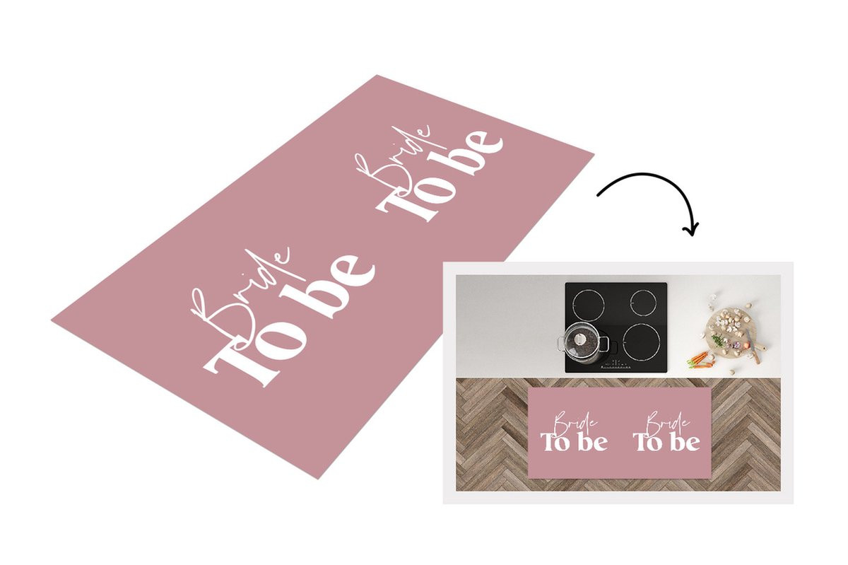 KitchenYeah Keukenloper Bride to be - Vinyl - 120 x 60 cm