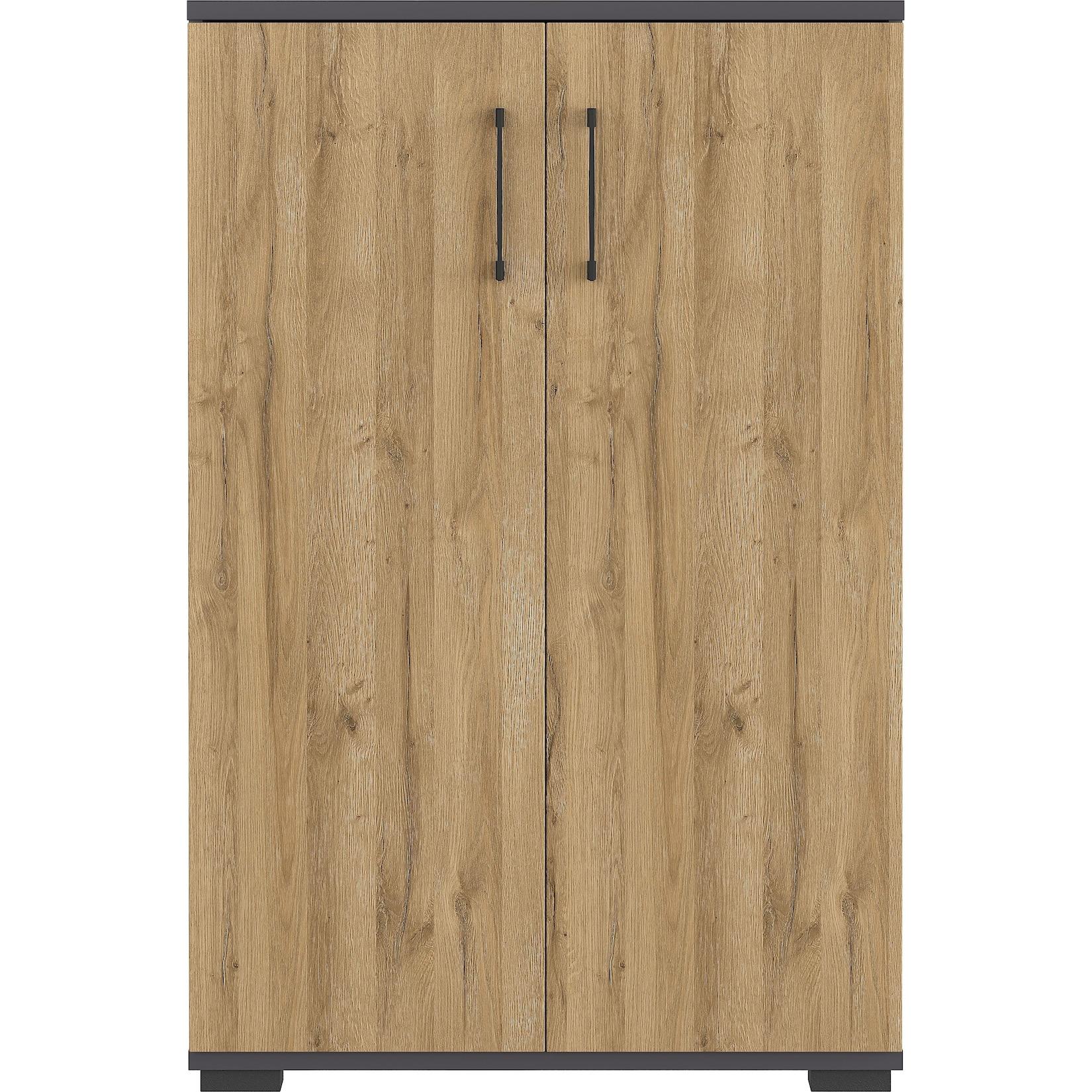 Germania Aktenschrank 4247-564 GW-Profi, in Graphit/Grandson-Eiche-Nb., mit Metallgriffen, 80 x 123 x 40 cm (BxHxT)