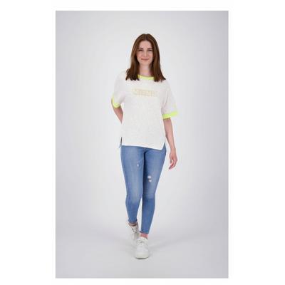 T-Shirt LPO "LINA WOMEN II", Damen, Gr. 44L, stone, Jersey, 92% Polyester, 8% Elasthan, figurumspielend hüftbedeckend, Rundhals, Shirts T-Shirt, hinten länger geschnitten