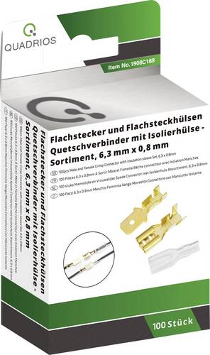 Quadrios 1908C188 Quetschverbinder-Sortiment 1.50mm² 2.50mm² Messing, Transparent 100 Teile