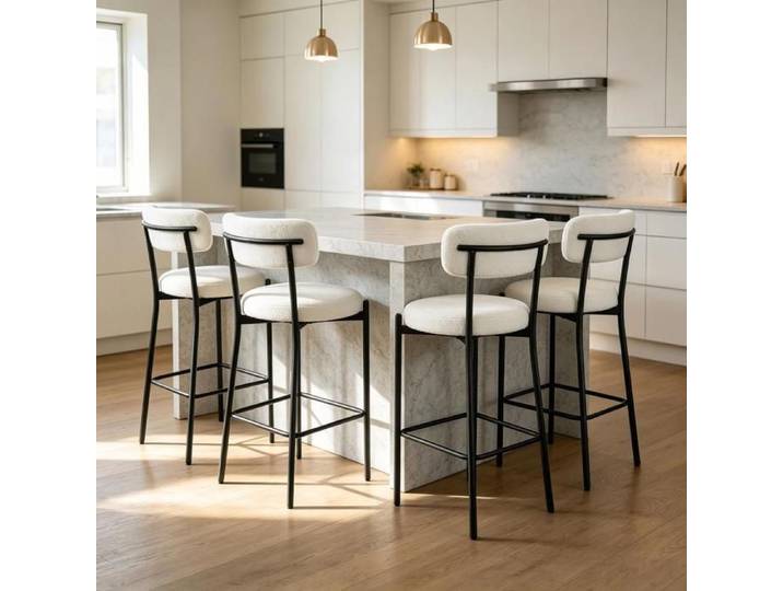 Lot de 4 Tabourets de Bar Moderne Chaises Haute îlot Cuisine pour Salle à Manger Moderne et Îlot de Cuisine Familial Convivial