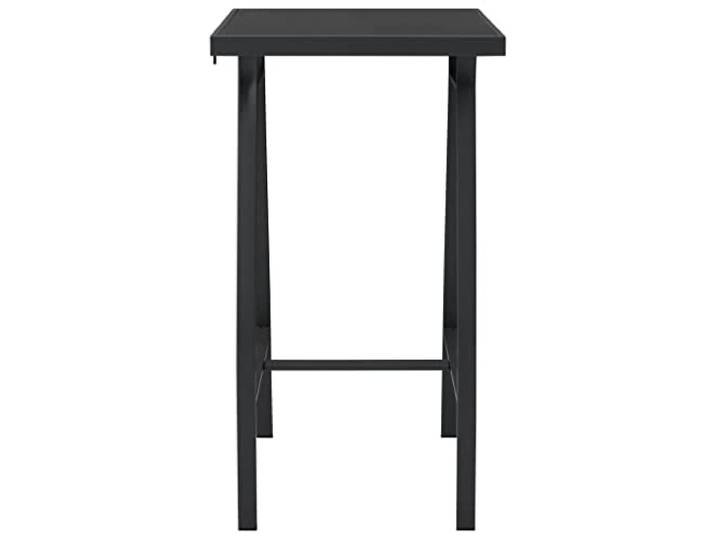 HBBMGYD Bartisch Garten Schwarz 60 x 60 x 110 cm Sekuritglas Stahl Leicht zu reinigende Glasplatte, stabiler Stahlrahmen, schnelle Montage, für Balkon, Terrasse, Garten