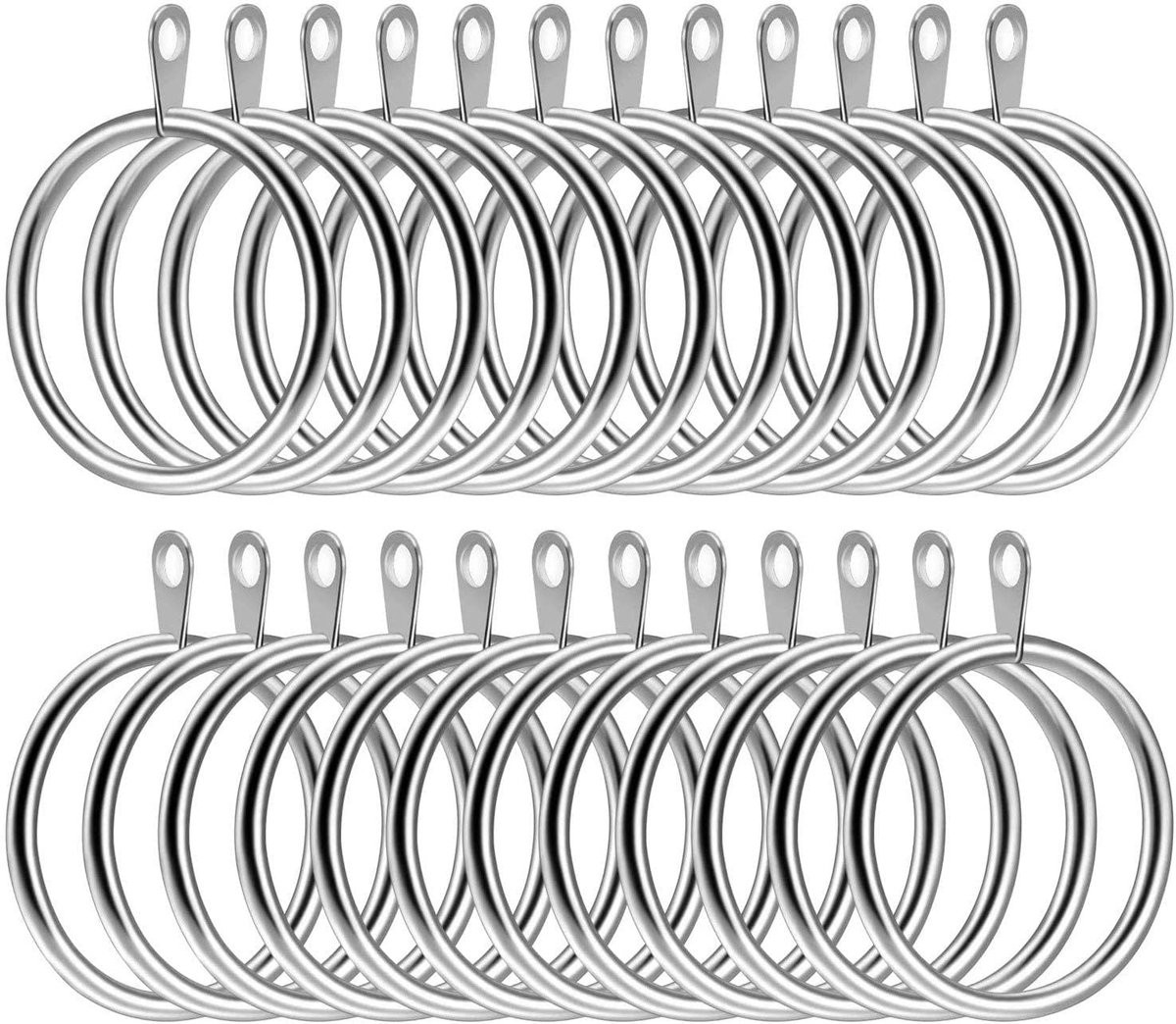Dailygoods Gordijnringen van metaal, 20 stuks, 45mm