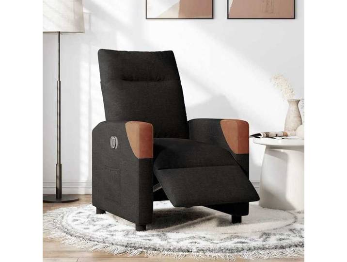 Noir Fauteuil inclinable électrique Noir Tissu - Fauteuil/Chaise LV4952