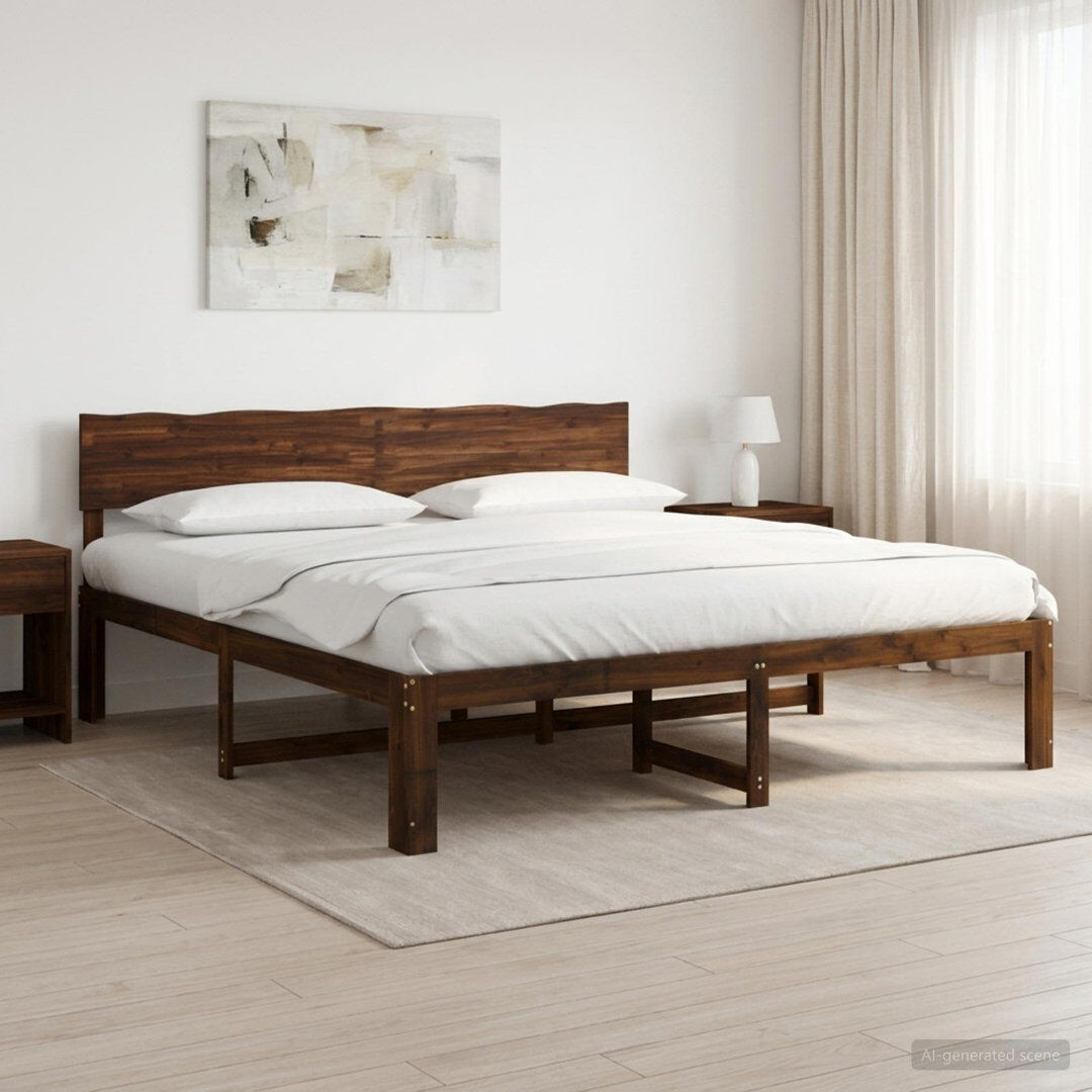 Natur Pur Solid Wood Bed Frame Dark Brown Super King (6')