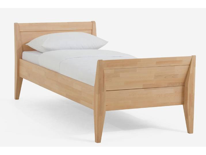 Holzbett massiv Jasmine , Buche natur geölt , 120x190 , mit Fußteil