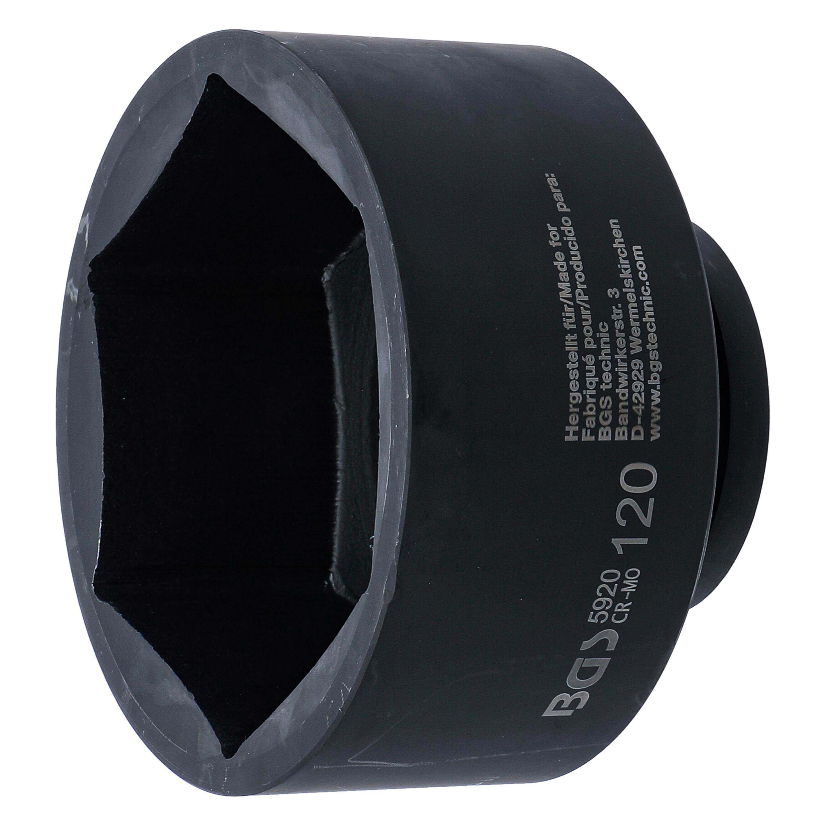 BGS Kraft-Steckschlüssel-Einsatz Sechskant Antrieb Innenvierkant 25 mm (1") SW 120 mm (120 mm) (5920)