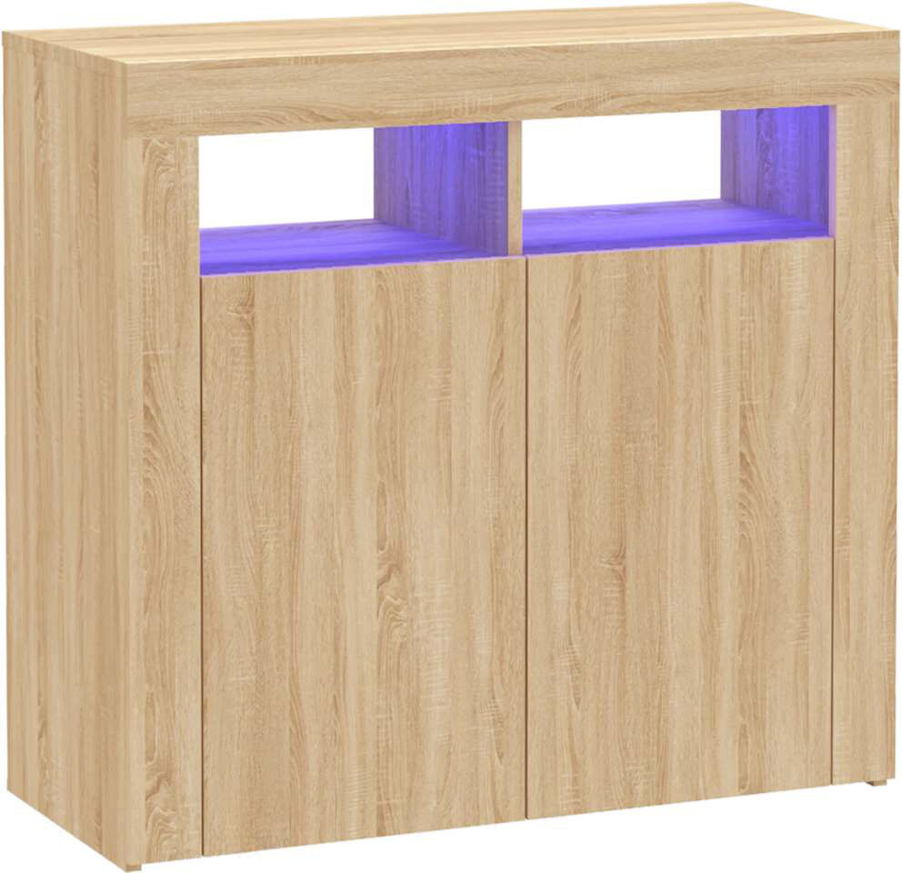 Hykkon Kelli 80cm Sideboard Sonoma Oak 75cm H X 80cm W X 35cm D
