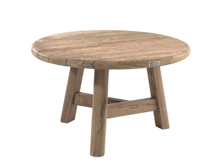 Table basse de jardin ronde en teck recyclé d80