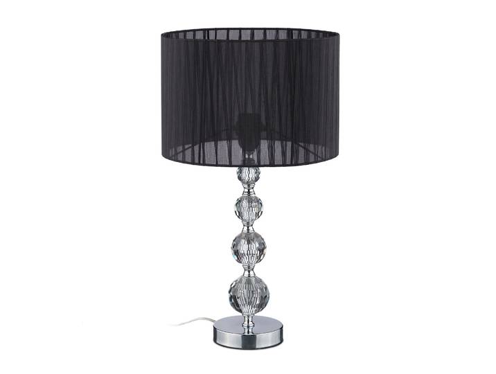 Tischlampe Kristall Schwarz-Silber