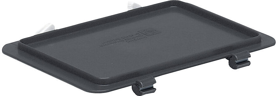 kaiserkraft Scharnierdeckel für Euro-Stapelbehälter, dunkelgrau, VE 2 Stk, LxB 200 x 150 mm