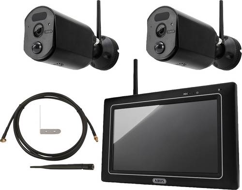 ABUS PPDF17000 + PPDF17520 + TVAC17 Funk-Überwachungskamera-Set 4-Kanal mit 2 Kameras 2304 x 1296 Pixel 2.4GHz